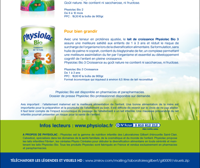 Lait Physiolac Bio 2e et 3e age
