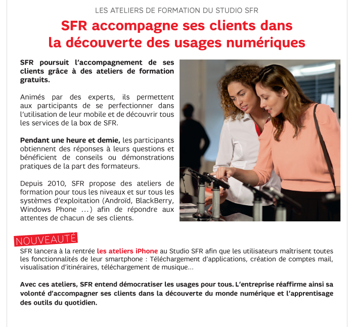 Le studio SFR