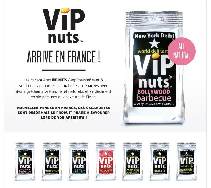 Les cacahuètes VIP NUTS arrivent en France !