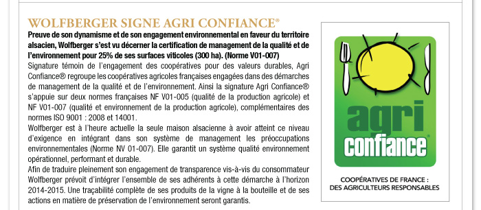   WOLFBERGER SIGNE AGRI CONFIANCE® 